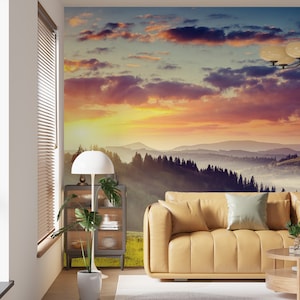 3D Bergwald L1320 Ablösbare Tapete selbstklebende Tapete Extra große Peel & Stick Wallpaper Tapete Wandbild AJ HINTERGRUNDBILDER