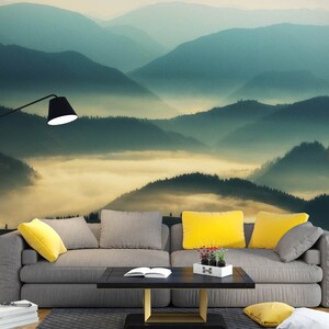 3D Nature Mountains L3043 Papel pintado removible Papel pintado autoadhesivo Extra grande Peel & Stick Wallpaper Mural AJ WALLPAPERS