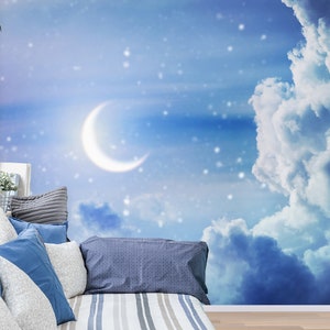 3D Romantische Mond R6279 abnehmbare Tapete selbstklebend Tapete extra groß Peel & Stick Tapete Tapete Wandbild AJ WALLPAPERS