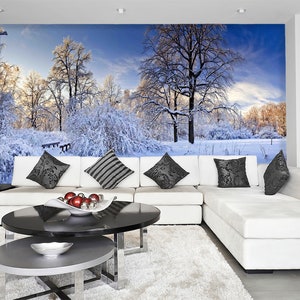 3D Winter SchneeWald R4447 abnehmbare Tapete selbstklebend Tapete extra groß Peel & Stick Tapete Tapete Wandbild AJ WALLPAPERS