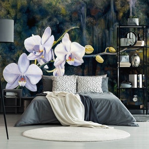 3D Luz Púrpura Phalaenopsis A5029 Papel pintado extraíble Papel pintado autoadhesivo Big Peel & Stick Wallpaper Mural Matthew Holden Bates