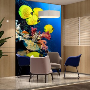 3D Tier Gelber Fisch L1375 Abnehmbare Tapete selbstklebende Tapete Extra große Peel & Stick Wallpaper Wallpaper Wandbild AJ HINTERGRUNDBILDER
