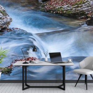 3D Cool Water Flowing R6546 Fondo de pantalla extraíble Fondo de pantalla autoadhesivo Papel tapiz extra grande Peel & Stick Wallpaper Mural AJ WALLPAPERS