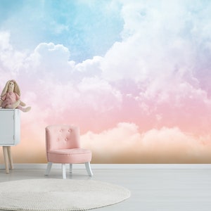 3D Sweet Cloud Colors L1943 Papel tapiz extraíble Papel pintado autoadhesivo Extra grande Peel & Stick Papel tapiz Papel tapiz Mural AJ WALLPAPERS