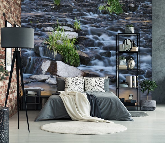 3D Water Flow Nature L1835 Removable Wallpaper Self Adhesive - Etsy 3D Water Flow Nature L1835 Removable Wallpaper Self Adhesive - Etsy
