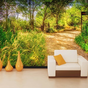 3D Sunshine Forest Road A4312 abnehmbare Tapete selbstklebende Tapete große Peel & Stick Tapete Wandbild Beth Sheridan