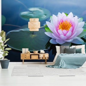 3D Serenity Water Lilie R6568 abnehmbare Tapete selbstklebend Tapete extra groß Peel & Stick Tapete Tapete Wandbild AJ WALLPAPERS