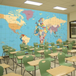 Mapa abrangente 3d l867 papel de parede removível autoadesivo papel de parede extra grande casca e bastão papel de parede mural aj