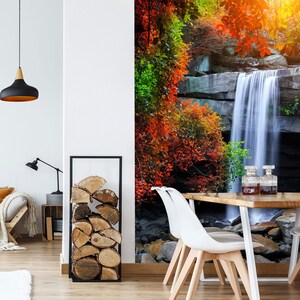 3D Autumn Forest Water R6045 Fondo de pantalla extraíble Fondo de pantalla autoadhesivo Papel tapiz extra grande Peel & Stick Wallpaper Mural AJ WALLPAPERS