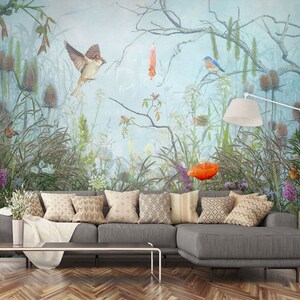 3D Happy Bird Animal A4274 abnehmbare Tapete selbstklebende Tapete große Schale & Klebetapete Tapete Wandbild Beth Sheridan