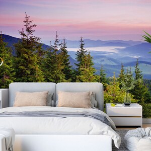 3D Purple Mountains L1641 Papel pintado removible Papel pintado autoadhesivo Extra grande Peel & Stick Wallpaper Mural AJ WALLPAPERS