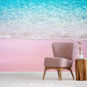 3D Rosa Praia L1762 Papel de Parede Removível Papel de Parede Autoadesivo Extra Grande Peel & Stick Papel de Parede Mural AJ PAPÉIS DE PAREDE