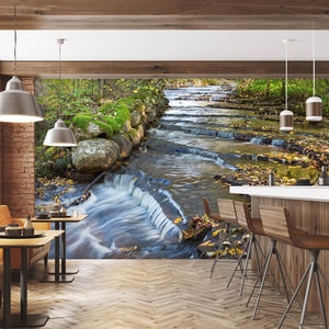 3D Agua que fluye suavemente L1128 Papel tapiz extraíble Papel tapiz autoadhesivo Extra grande Peel & Stick Papel tapiz Papel tapiz Mural AJ FONDOS DE PANTALLA
