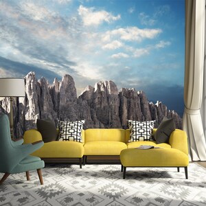 3D Nature Gray Mountains R11237 Fondo de pantalla extraíble Fondo de pantalla autoadhesivo Papel tapiz Extra grande Peel & Stick Wallpaper Wallpaper Mural AJ WALLPAPERS