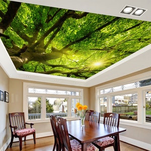 3D Oude Grote Boom CA2729 Plafond Behang Verwijderbare Zelfklevende Behang Grote Peel & Stick Behang Muurschildering AJ WALLPAPERS