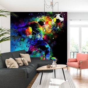 3D Legal Futebol L2098 Papel de Parede Removível Papel de Parede Autoadesivo Extra Grande Peel & Stick Papel de Parede Mural AJ PAPÉIS DE PAREDE