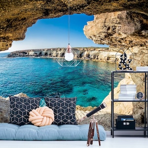 3D Rock And Ocean L250 Removable Wallpaper Self Adhesive Wallpaper Extra Large Peel - Stick Wallpaper Wallpaper Mural AJ WALLPAPER Wallpaper AJ WALLPAPER Wallpaper AJ WALLPAPER Wallpaper AJ WALLPAPER Wallpaper