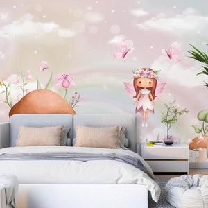 3D Schmetterling Mädchen L3121 Entfernbare Tapete Selbstklebende Tapete Extra Großes Peel & Stick-Tapete Wandbild AJ WALLPAPERS