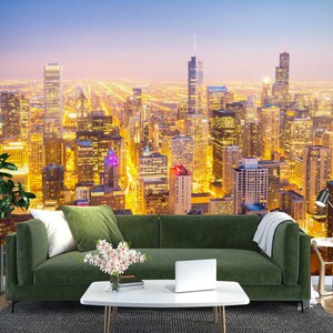 3D City Lights L2362 Papel pintado removible Papel pintado autoadhesivo Papel pintado extra grande Peel & Stick Papel pintado Mural AJ WALLPAPERS