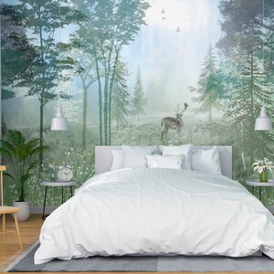 3D Waldtier Reh L3045 Entfernbare Tapete Selbstklebende Tapete Extra Großes Wandbild zum Abziehen & Aufkleben AJ WALLPAPERS