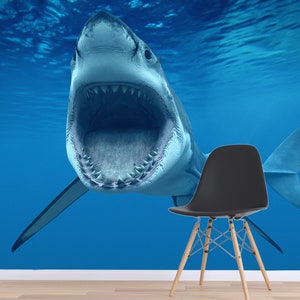 3D Shark A1404 abnehmbare Tapete selbstklebende Tapete Extra große Peel & Stick Wallpaper Wallpaper Wandbild AJ WALLPAPERS