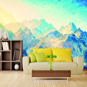 3D Dreamy Snow Mountains R5193 Fondo de pantalla extraíble Fondo de pantalla autoadhesivo Papel tapiz extra grande Peel & Stick Wallpaper Wallpaper Mural AJ WALLPAPERS