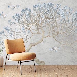 Arte 3d flores azuis l1148 papel de parede removível autoadesivo papel de parede extra grande peel & stick papel de parede mural aj