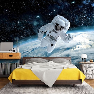 3D Space Astronaut L1271 verwisselbare wallpaper zelfklevende wallpaper extra grote Peel & Stick Wallpaper Wallpaper muurschildering AJ WALLPAPERS