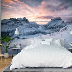 3D Snow Mountain L1616 Papel pintado removible Papel pintado autoadhesivo Papel pintado extra grande Peel & Stick Papel pintado Mural AJ WALLPAPERS