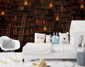 3D Fantasy Library FJF332 Removable Wallpaper Self Adhesive Wallpaper Extra Large Peel & Stick Wallpaper Wallpaper Mural AJ WALLPAPERS