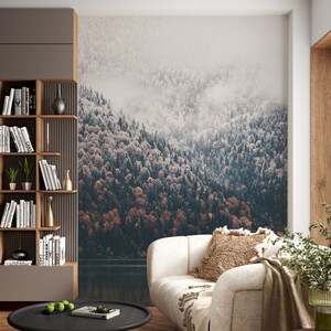 3D Winter Dense Forest L1424 Ablösbare Tapete selbstklebende Tapete Extra große Peel & Stick Wallpaper Tapete Wandbild AJ HINTERGRUNDBILDER