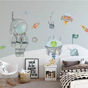 3D astronaut ruimteschip A2167 verwisselbare wallpaper zelf klevende wallpaper extra grote Peel & stick Wallpaper Wallpaper muurschildering AJ WALLPAPERS