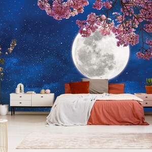 3D Grande Lua Cheia L1057 Papel de Parede Removível Papel de Parede Autoadesivo Extra Grande Peel & Stick Papel de Parede Mural AJ PAPÉIS DE PAREDE