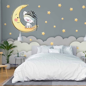 3D Gentle Moon Dream L2433 Abnehmbare Tapete selbstklebende Tapete Extra große Peel & Stick Wallpaper Wallpaper Wandbild AJ HINTERGRUNDBILDER
