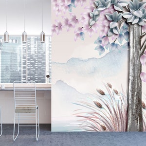 3D Noble Silver Tree R1571 Verwijderbaar Behang Zelfklevend Behang Extra Grote Peel &Stick Wallpaper Wallpaper Mural AJ WALLPAPERS