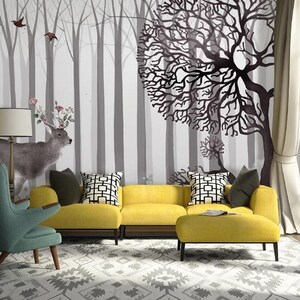 3D Wald E393 abnehmbare Tapete selbstklebende Tapete Extra große Peel & Stick Wallpaper Wallpaper Wandbild AJ WALLPAPERS