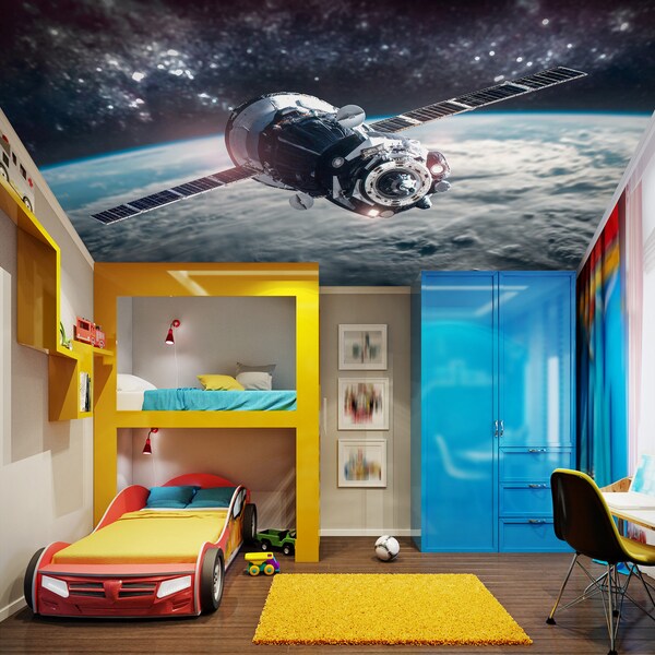 3d Satellite Ceiling Wallpaper Etsy