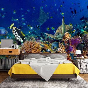 3D Animal Turtle L1726 Papel pintado removible Papel pintado autoadhesivo Extra grande Peel & Stick Wallpaper Mural AJ WALLPAPERS