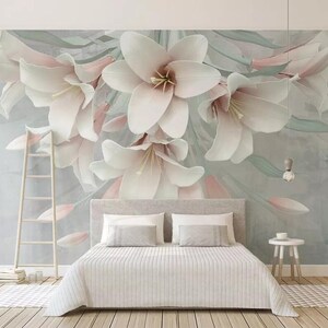 3D bloem A2350 verwisselbare wallpaper zelf klevende wallpaper extra grote Peel & stick Wallpaper Wallpaper muurschildering AJ WALLPAPERS