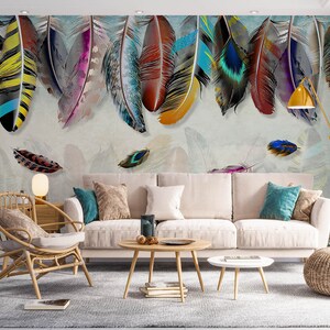 3D Penas Delicadas L2641 Papel de Parede Removível Papel de Parede Autoadesivo Extra Grande Peel & Stick Papel de Parede Mural AJ PAPÉIS DE PAREDE