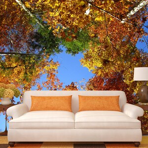 3D cool Herbst Wald R10148 abnehmbare Tapete selbstklebend Tapete extra groß Peel & Stick Tapete Tapete Wandbild AJ WALLPAPERS