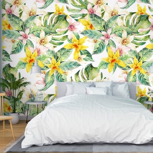 Pintura de flores amarillas 3D L1264 Papel pintado removible Papel pintado autoadhesivo Papel pintado extra grande Peel & Stick Papel pintado Mural AJ WALLPAPERS