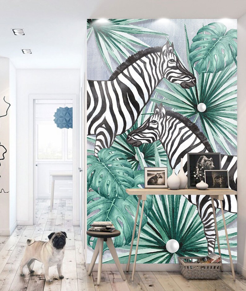 3D Zebra E160 Removable Wallpaper Self Adhesive Wallpaper Etsy