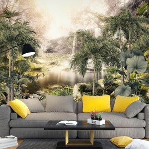 3D Wald Wasserfall L2542 Ablösbare Tapete selbstklebende Tapete Extra große Peel & Stick Wallpaper Wallpaper Wandbild AJ HINTERGRUNDBILDER
