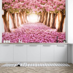 3D Straße gepflastert mit Blumen L758 abnehmbare Tapete selbstklebende Tapete extra groß Peel & Stick Tapete Tapete Wandbild AJ WALLPAPERS
