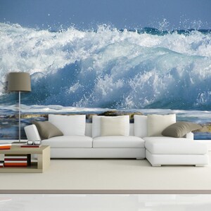 3D Galloping Sea Waves R11387 abnehmbare Tapete selbstklebend Tapete extra groß Peel & Stick Tapete Tapete Wandbild AJ WALLPAPERS