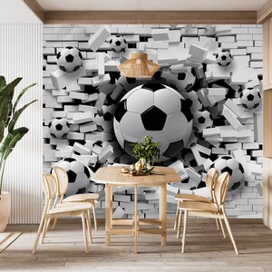 3D Football Power L2860 Papel pintado removible Papel pintado autoadhesivo Papel pintado extra grande Peel & Stick Papel pintado Mural AJ WALLPAPERS