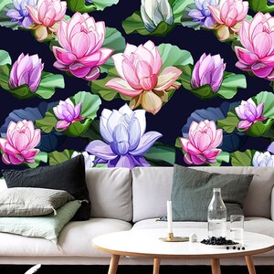 3D Water Lily Charm R11284 Fondo de pantalla extraíble Fondo de pantalla autoadhesivo Papel tapiz Extra grande Peel & Stick Wallpaper Wallpaper Mural AJ WALLPAPERS