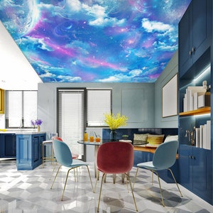 3D Wish Sky CA3105 Papel tapiz de techo extraíble autoadhesivo Papel pintado Grande Peel & Stick Papel tapiz Papel tapiz Mural AJ WALLPAPERS
