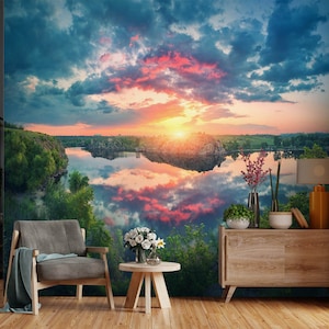3D Abnehmbare Tapete Rosa Wolken L1593 selbstklebende Tapete Extra große Peel & Stick Wallpaper Tapete Wandbild AJ HINTERGRUNDBILDER